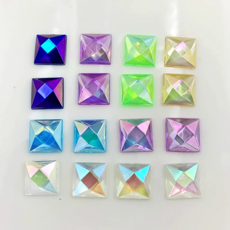 Sew On Rhinestone - Wholesale 100pcs 10mm Crystal AB Square