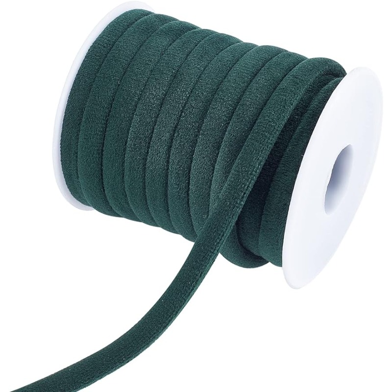 1 Roll 10m 8mm Dark Green Velv - đánh giá và giá Velvet Ribbon Roll
