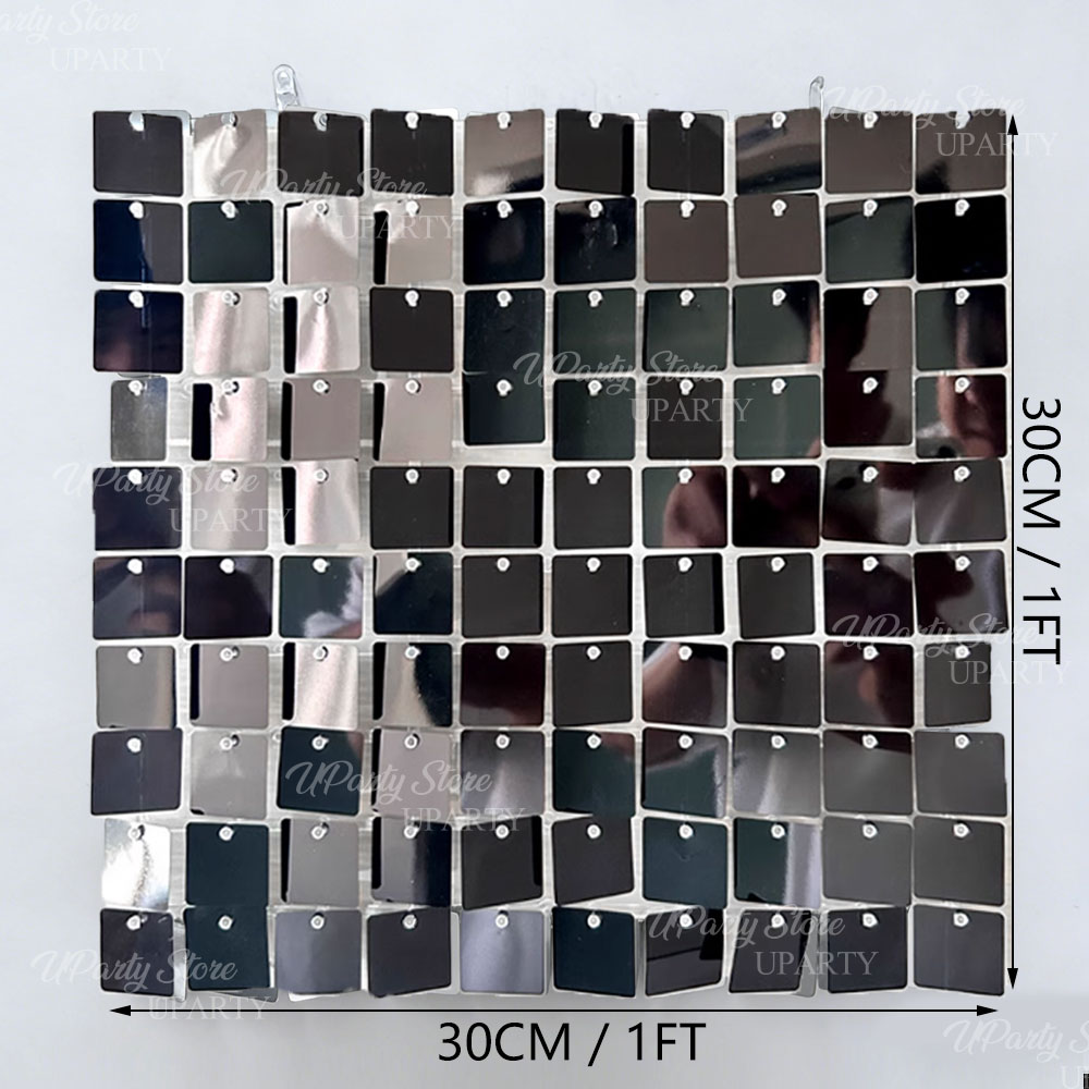 Black Shimmer Wall Backdrop 12 - đánh giá và giá Sequin Fabric Panel